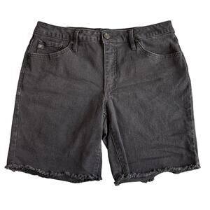 Seven7 Relaxed Bermuda Black Denim Shorts Size 10‎